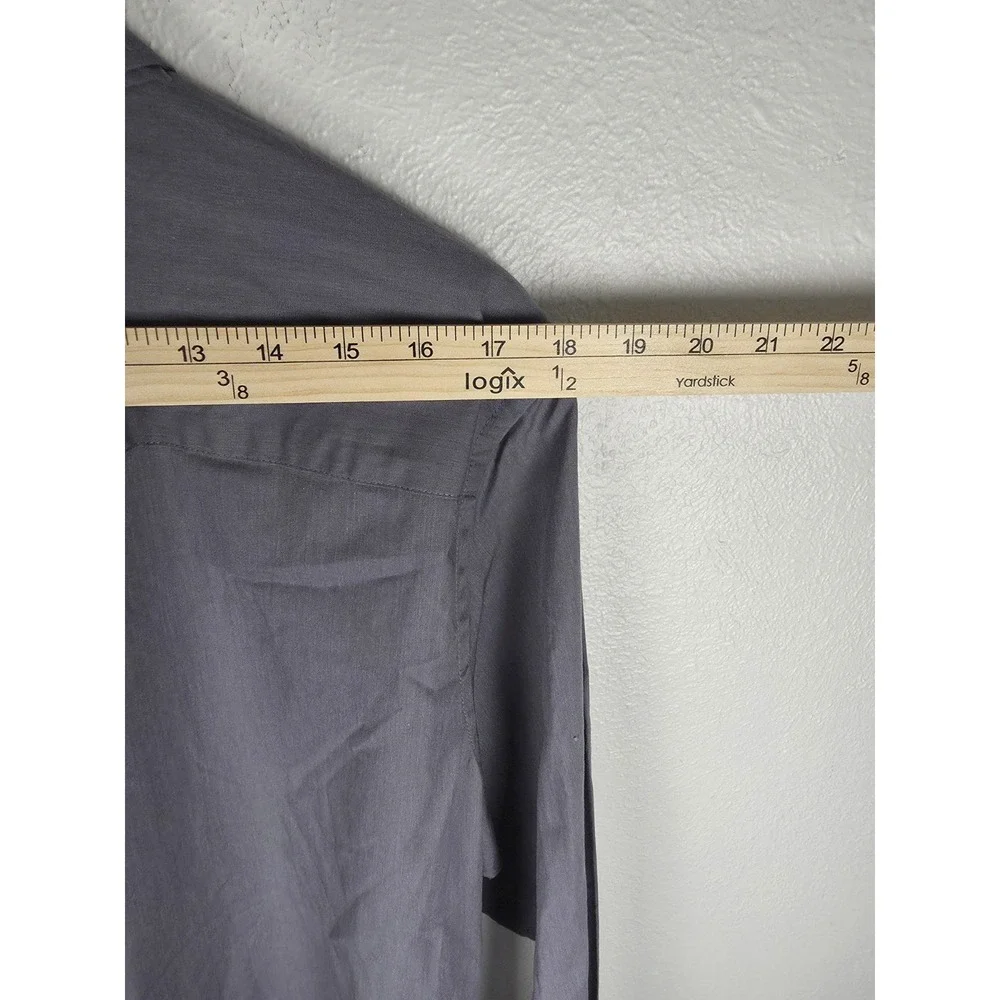 Alfani Grey Stretch Modern Solid Point Collar Shirt Men's Size Large NWT